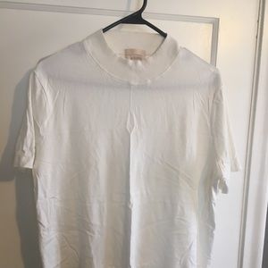 H&M silk blend mock neck top, size L, White